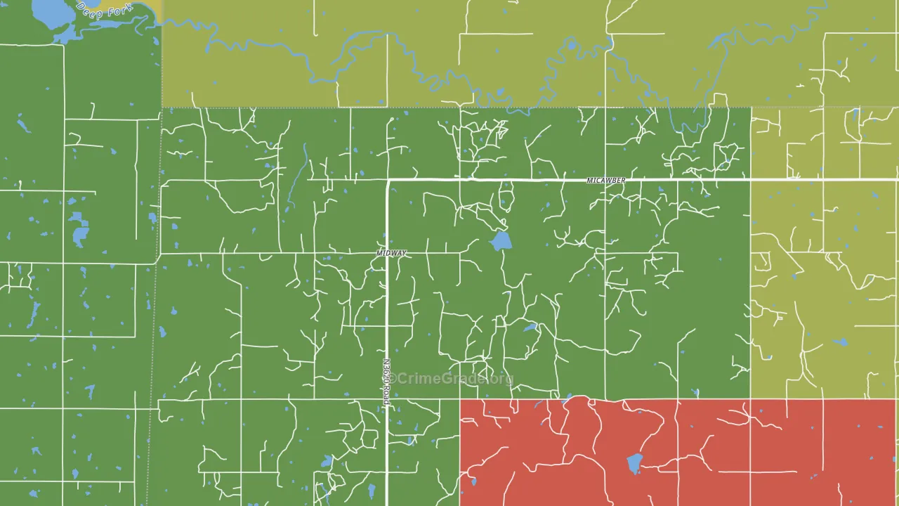 Micawber, OK Map of Robbery Rates