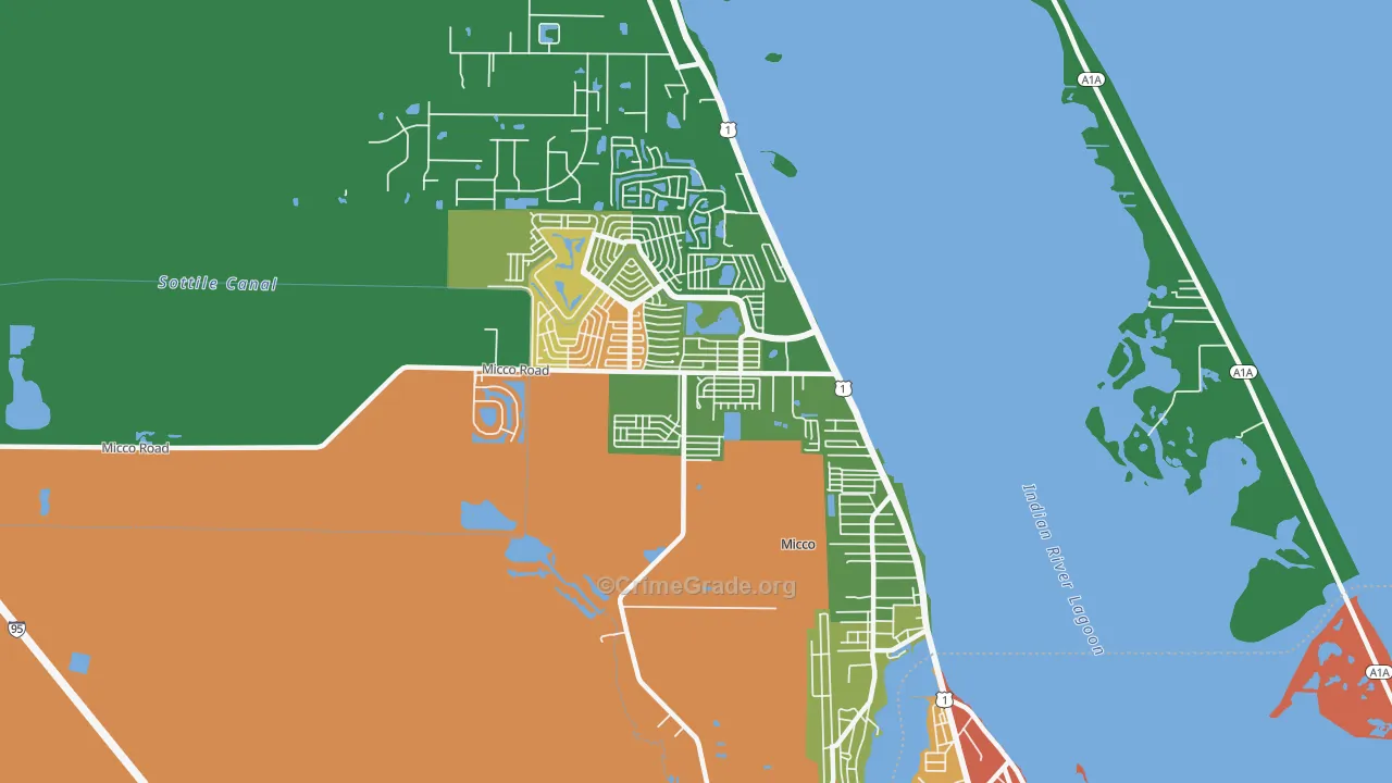 Micco, FL Map of Robbery Rates