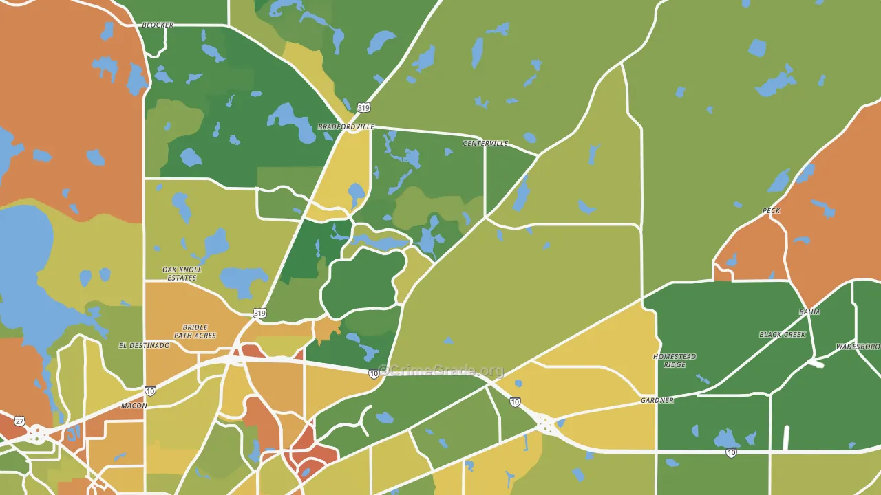 Miccosukee Cpo, FL Map of Robbery Rates