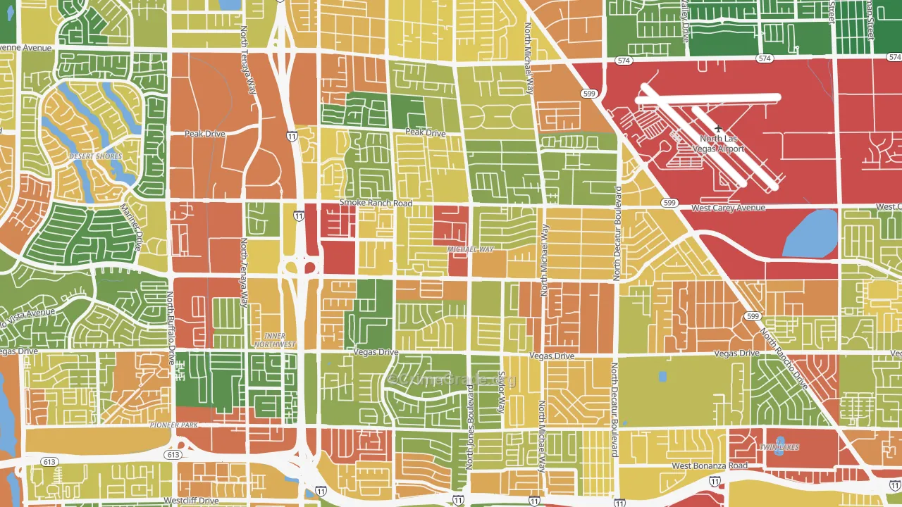 Michael Way, Las Vegas, NV Map of Robbery Rates