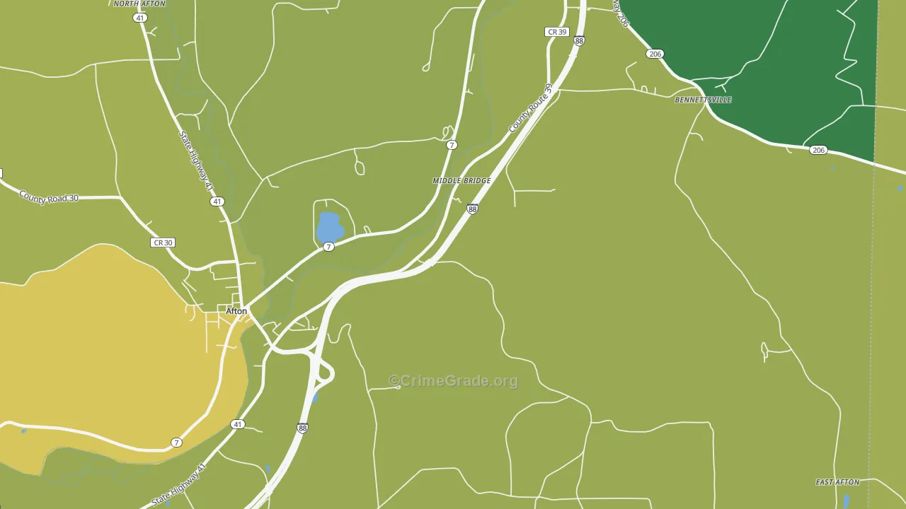 Middle Bridge, NY Map of Robbery Rates