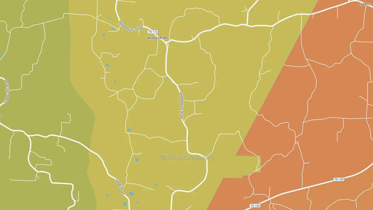 Middleburg, TN Map of Robbery Rates