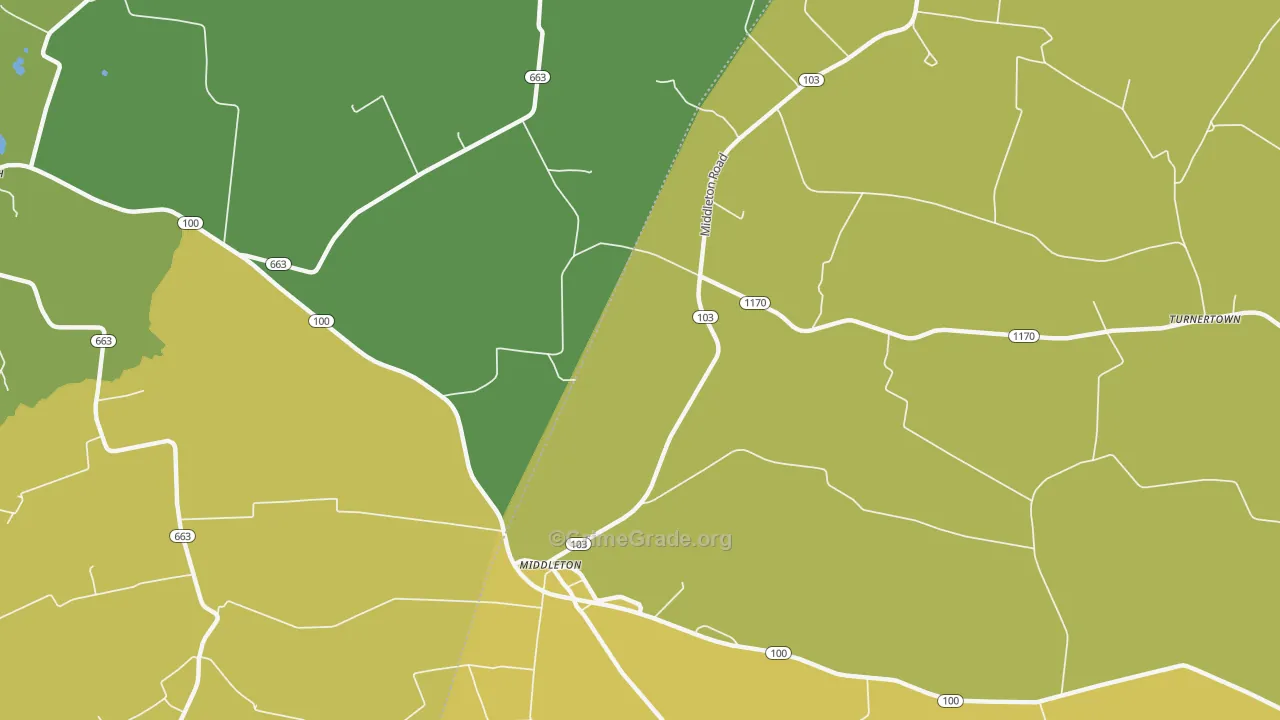 Middleton, KY Map of Robbery Rates