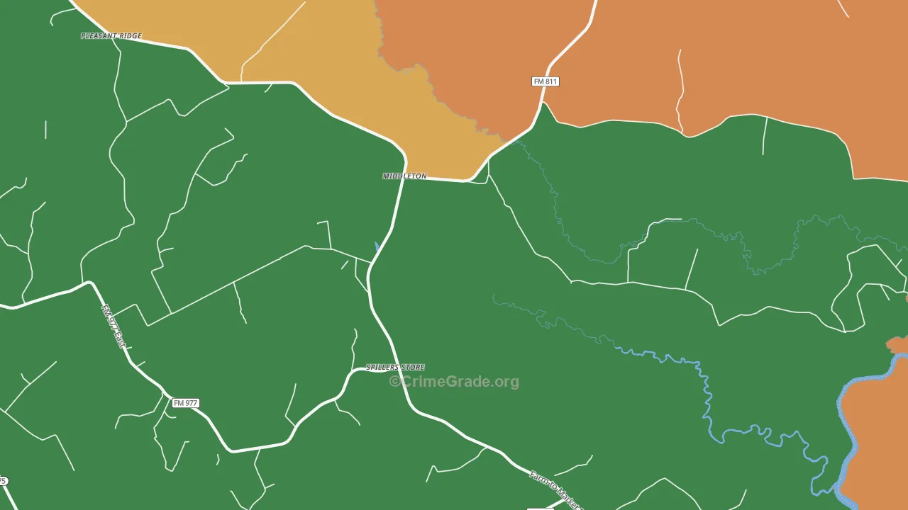 Middleton, TX Map of Robbery Rates