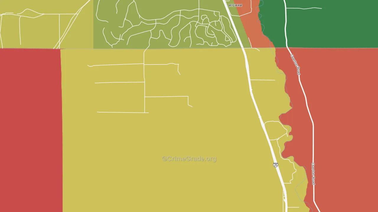 Midway, CO Map of Robbery Rates