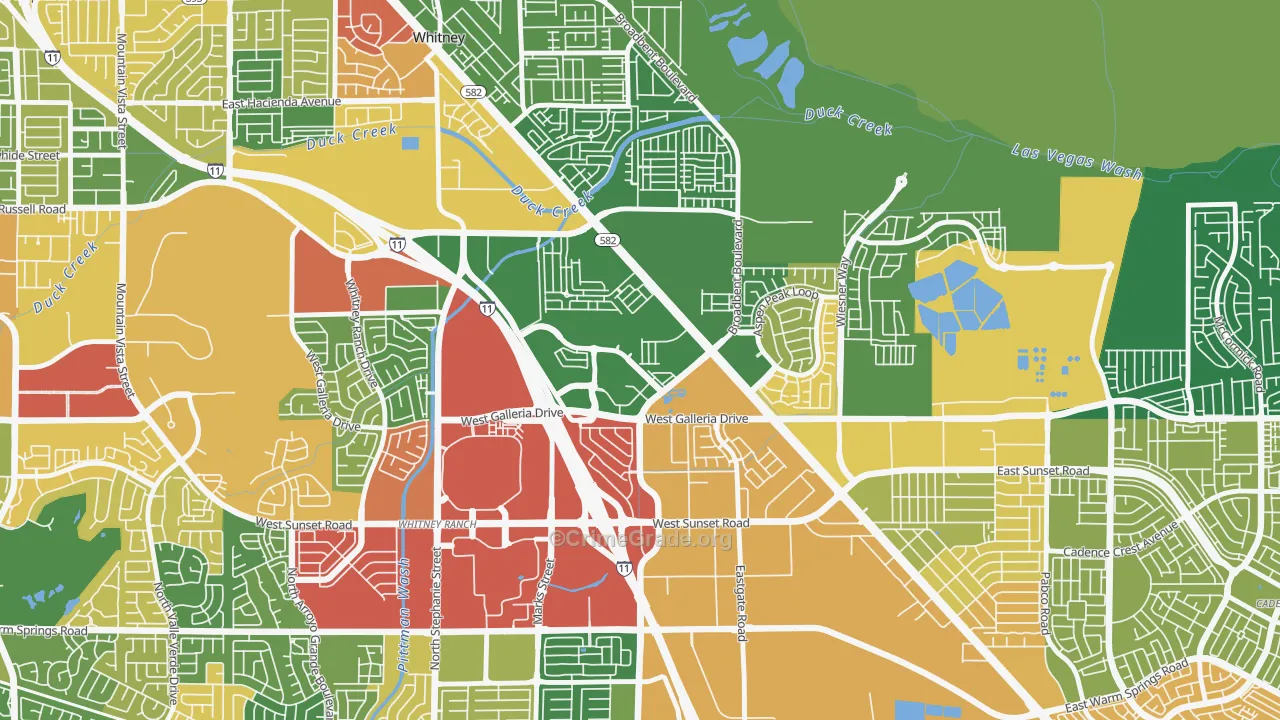 Midway, Henderson, NV Map of Robbery Rates