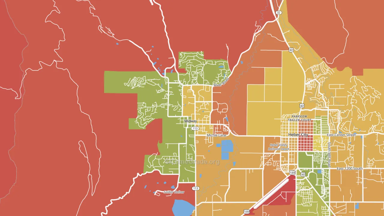 Midway, UT Map of Robbery Rates