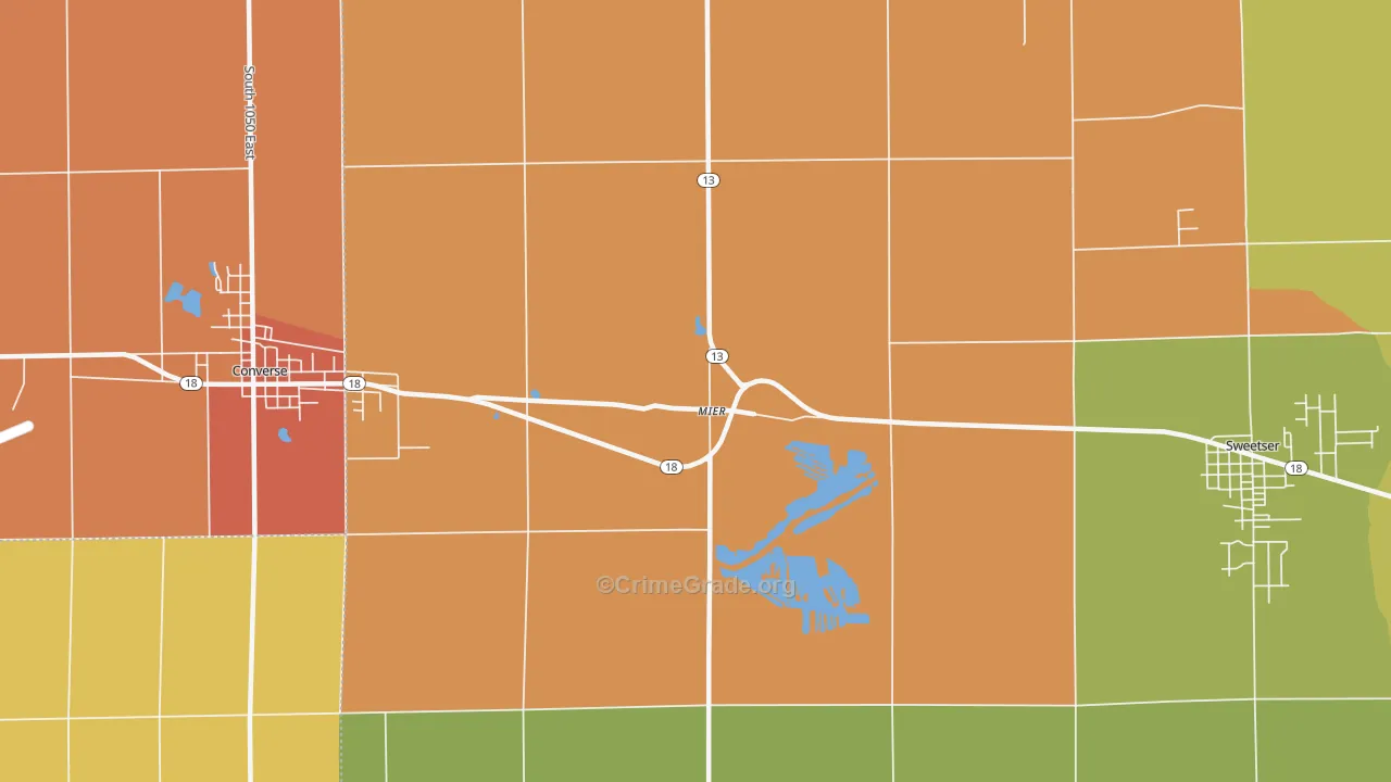 Mier, IN Map of Robbery Rates
