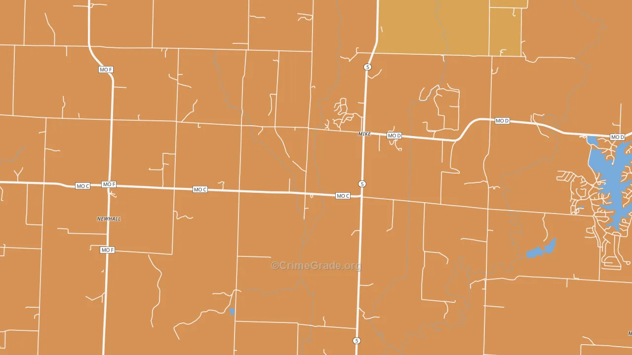 Mike, MO Map of Robbery Rates