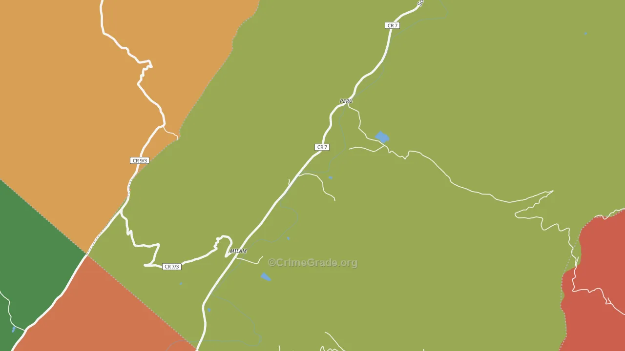 Milam, WV Map of Robbery Rates