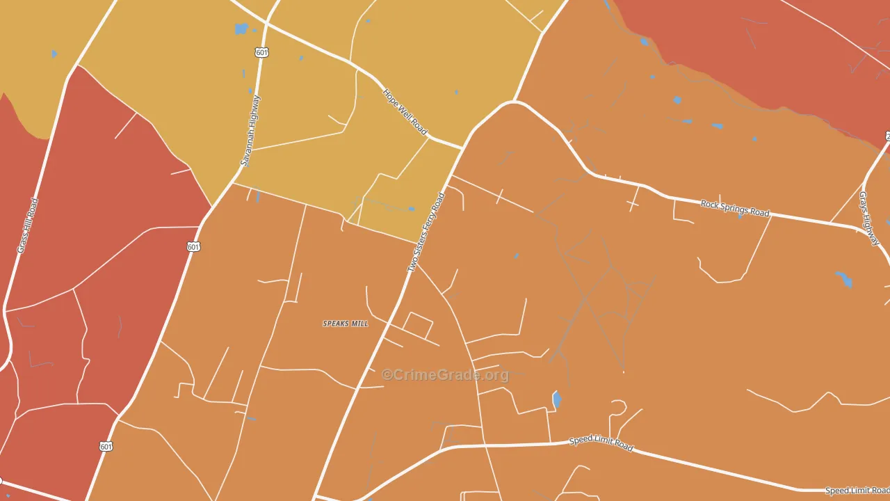 Miley, SC Map of Robbery Rates
