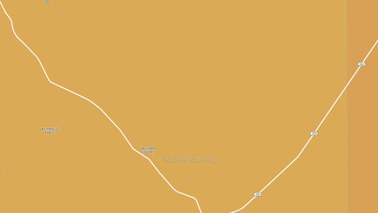 Milford Colony, MT Map of Robbery Rates
