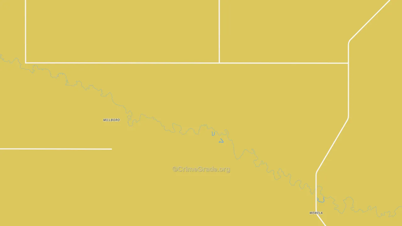 Millboro, SD Map of Robbery Rates