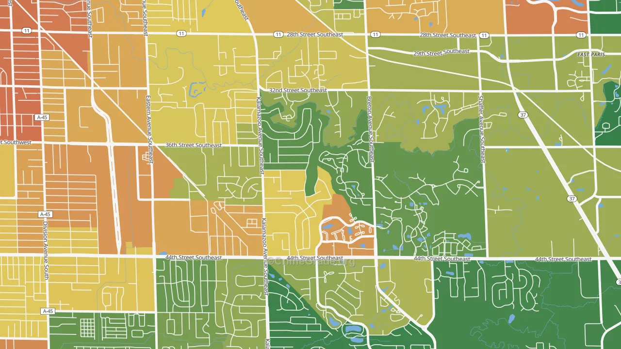 Millbrook, Grand Rapids, MI Map of Robbery Rates