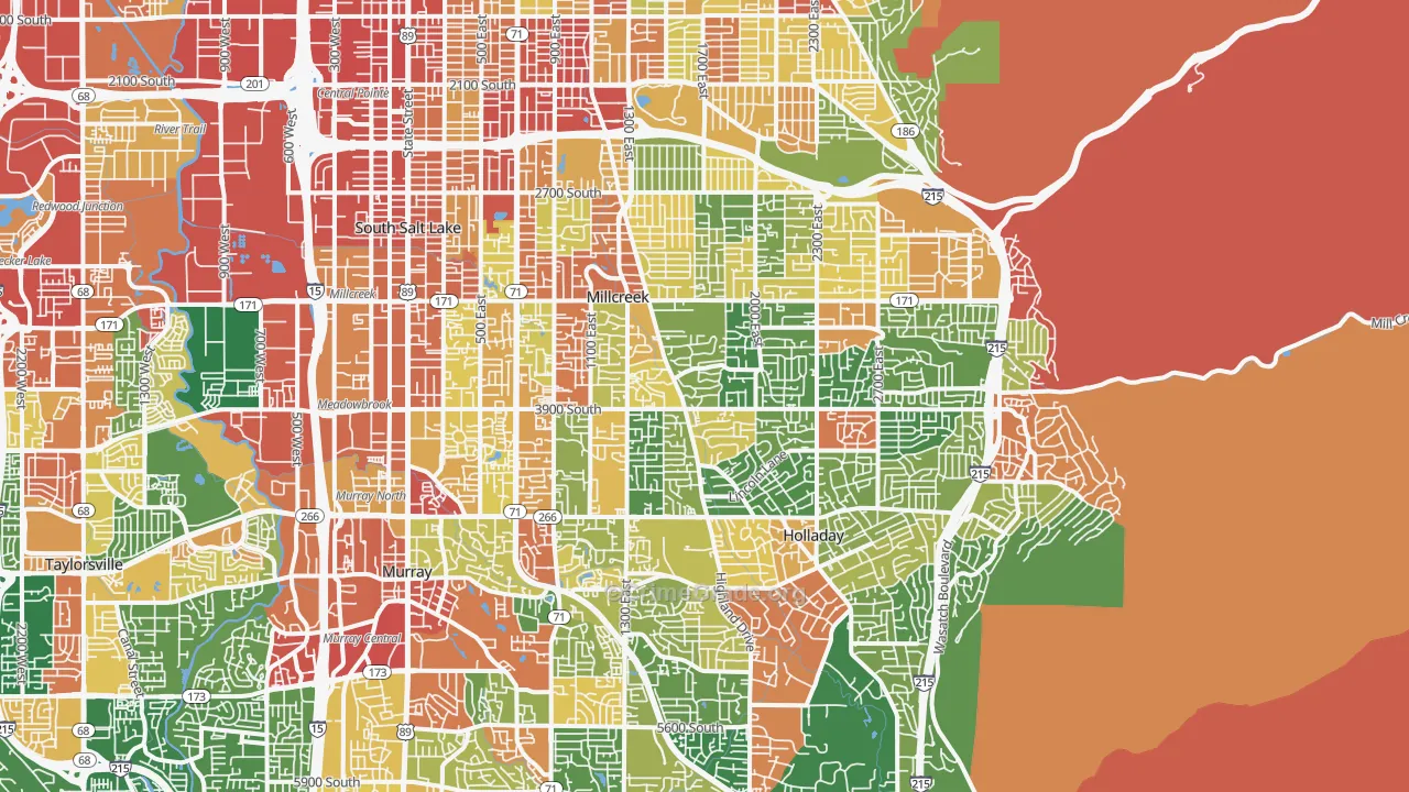 Millcreek, Salt Lake City, UT Map of Robbery Rates