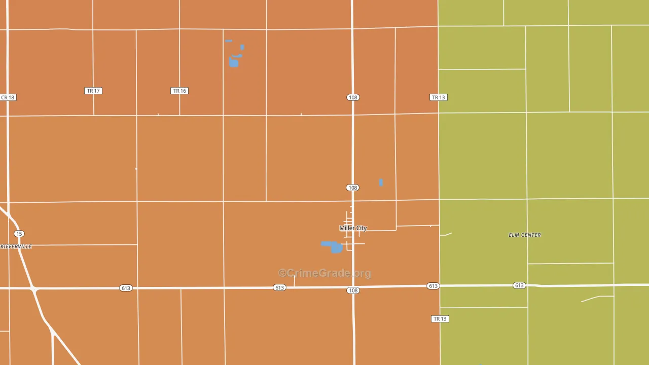 Miller City, OH Map of Robbery Rates