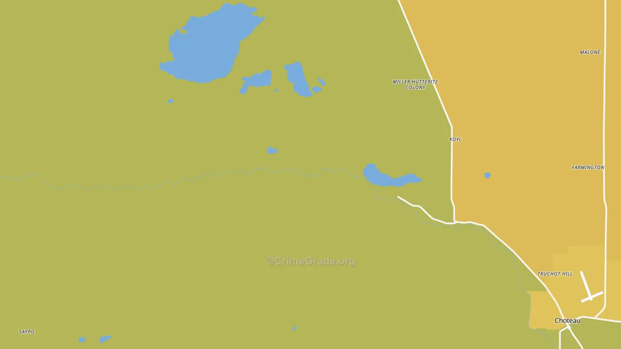 Miller Colony, MT Map of Robbery Rates
