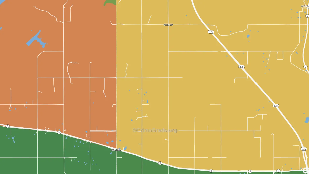 Miller, OK Map of Robbery Rates