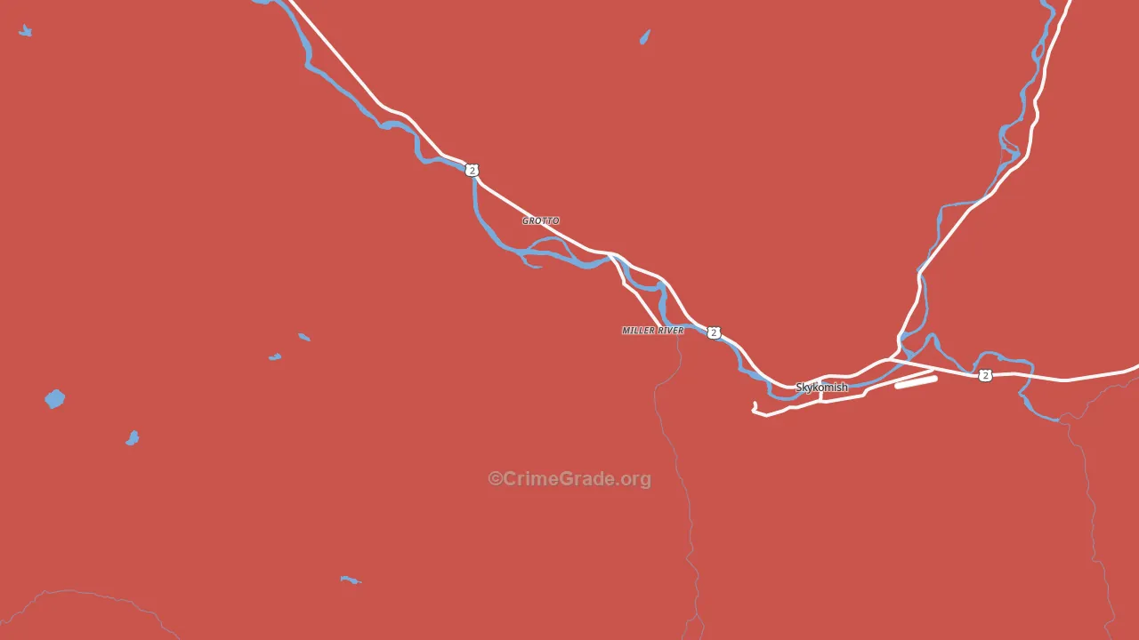 Miller River, WA Map of Robbery Rates