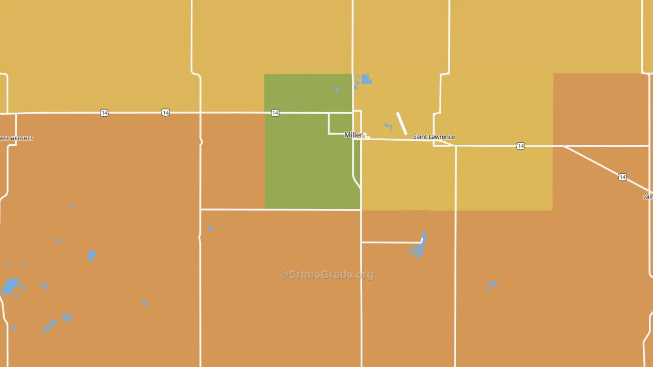 Miller, SD Map of Robbery Rates
