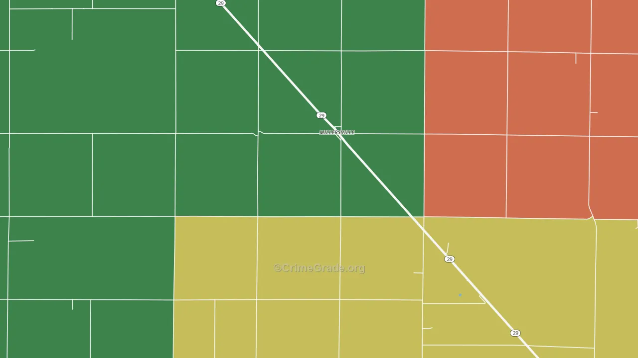 Millersville, IL Map of Robbery Rates