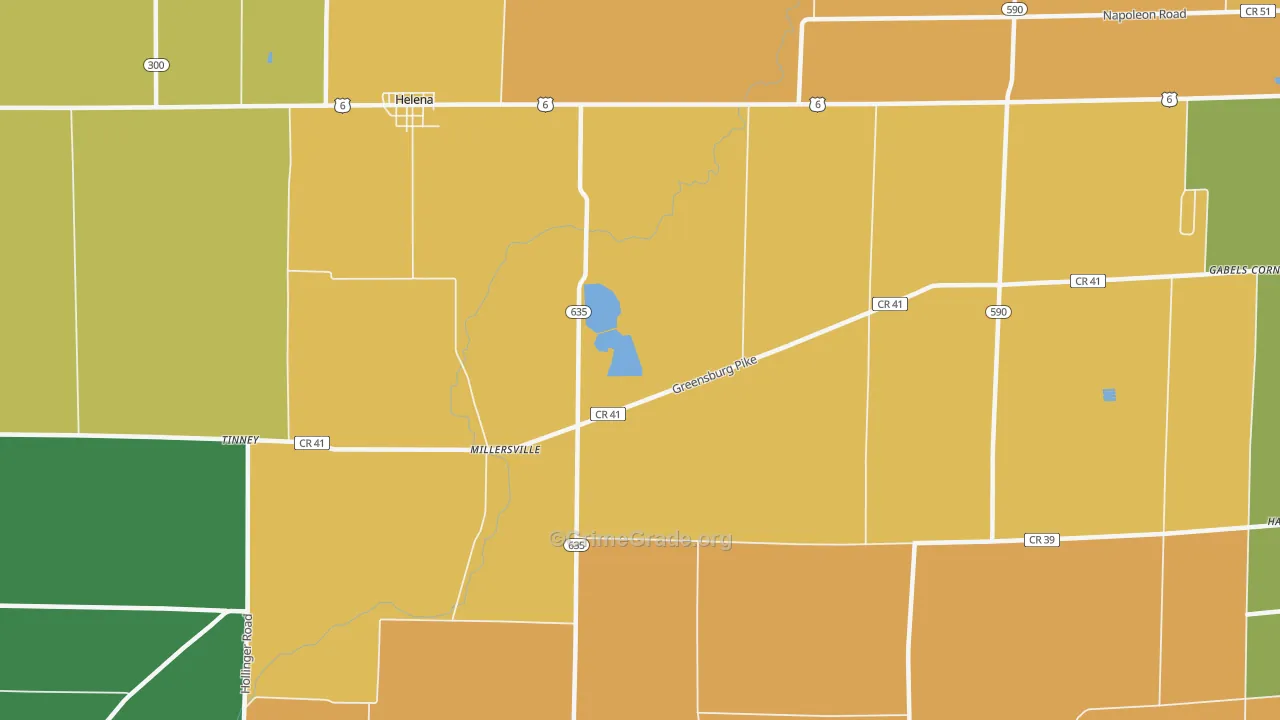 Millersville, OH Map of Robbery Rates