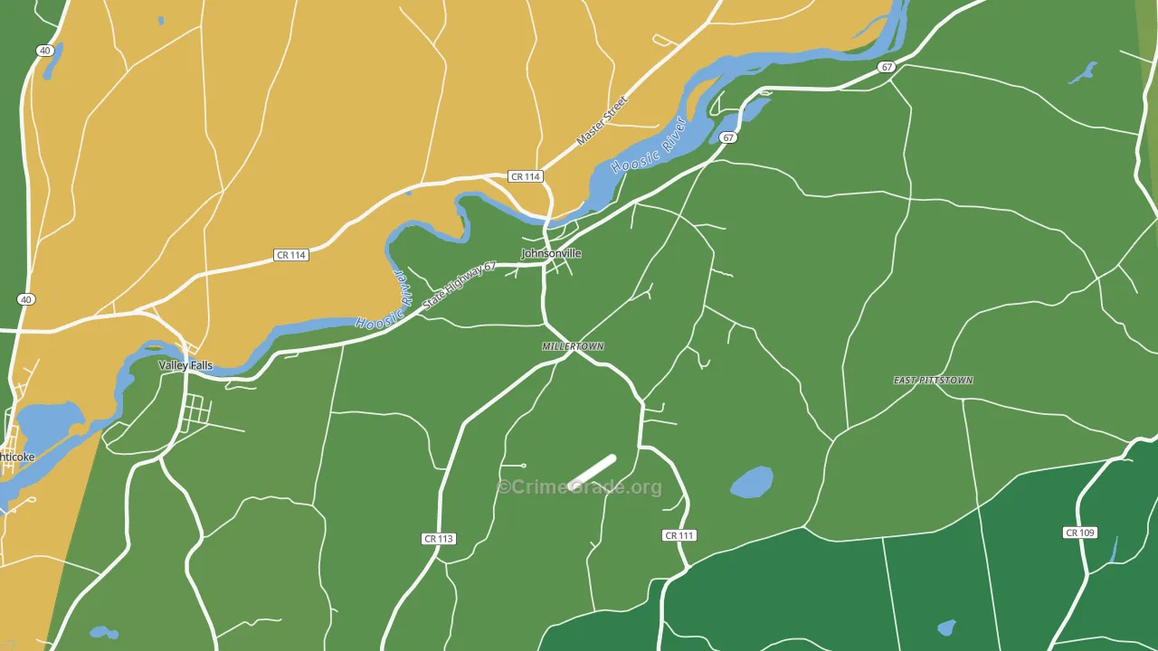 Millertown, NY Map of Robbery Rates