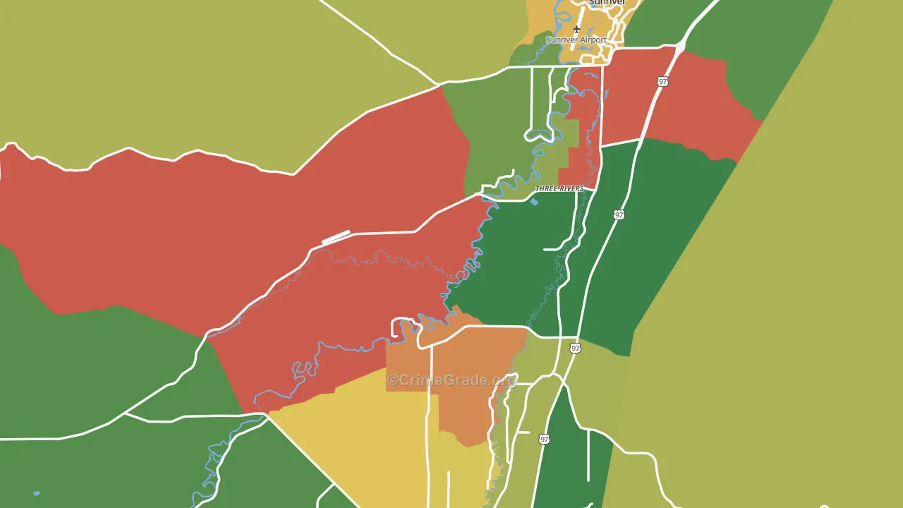 Millican, OR Map of Robbery Rates