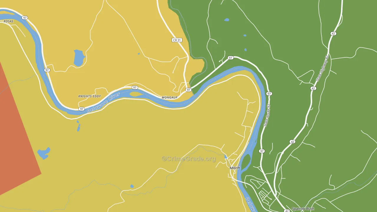 Millrift, PA Map of Robbery Rates
