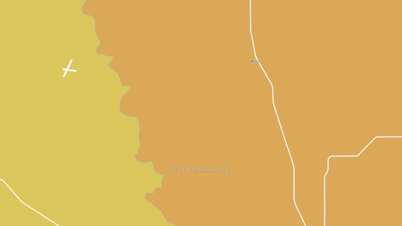 Mills, NM Map of Robbery Rates