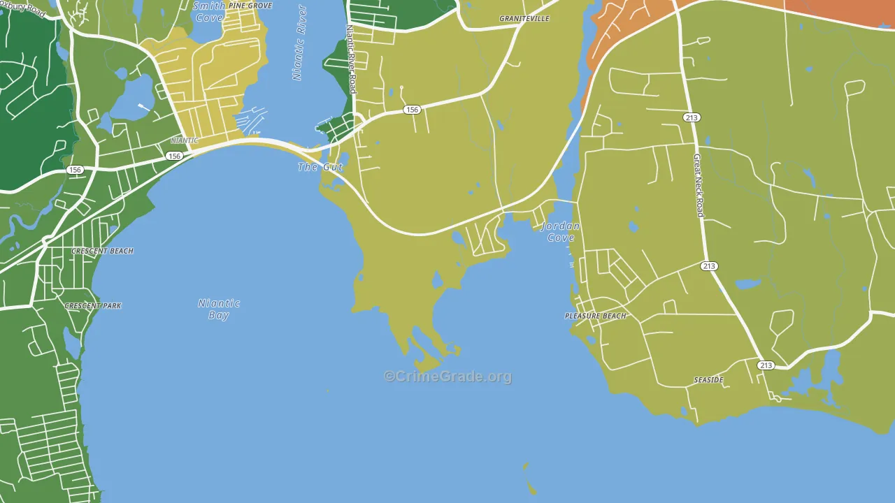 Millstone, CT Map of Robbery Rates