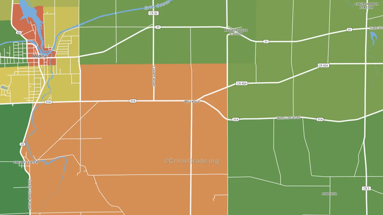 Millville, NY Map of Robbery Rates