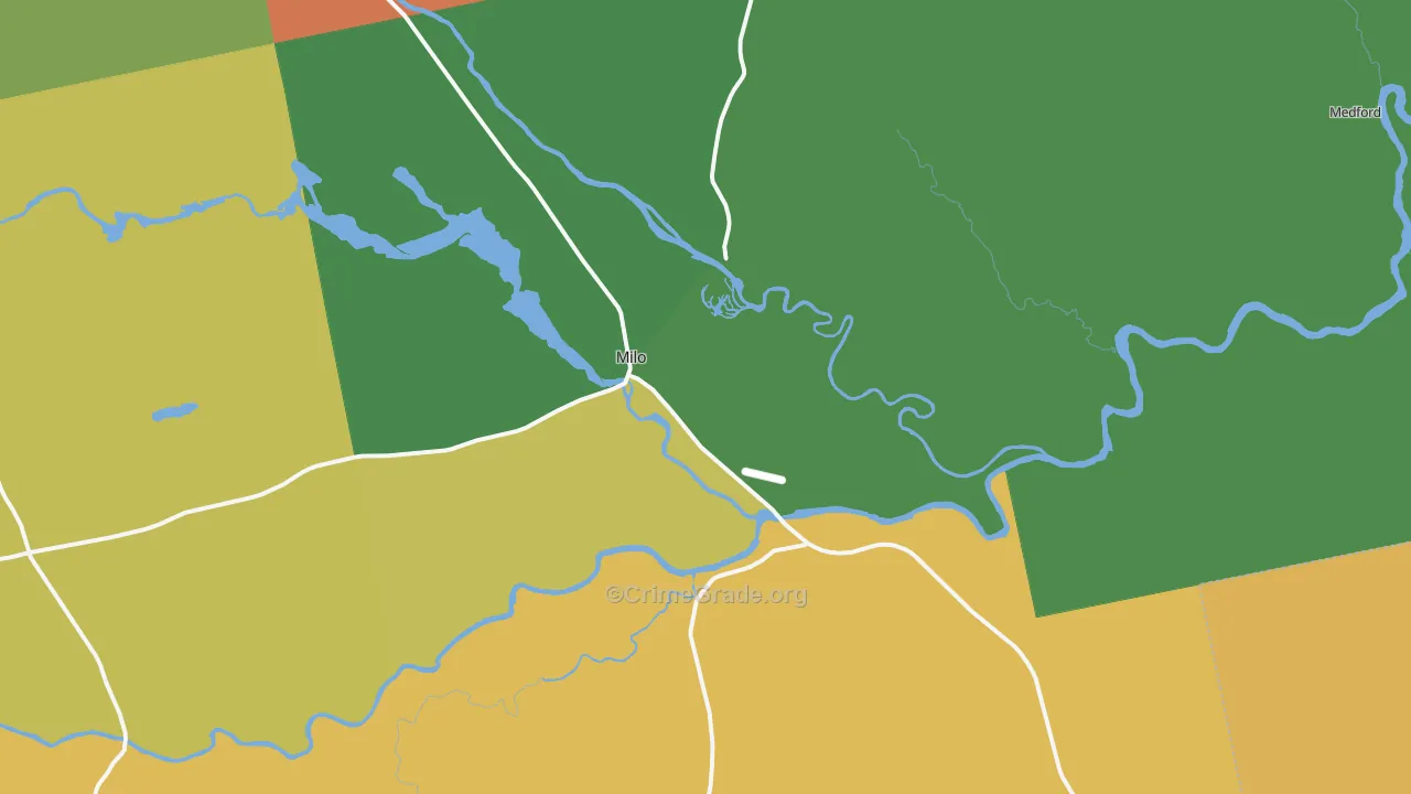 Milo, ME Map of Robbery Rates