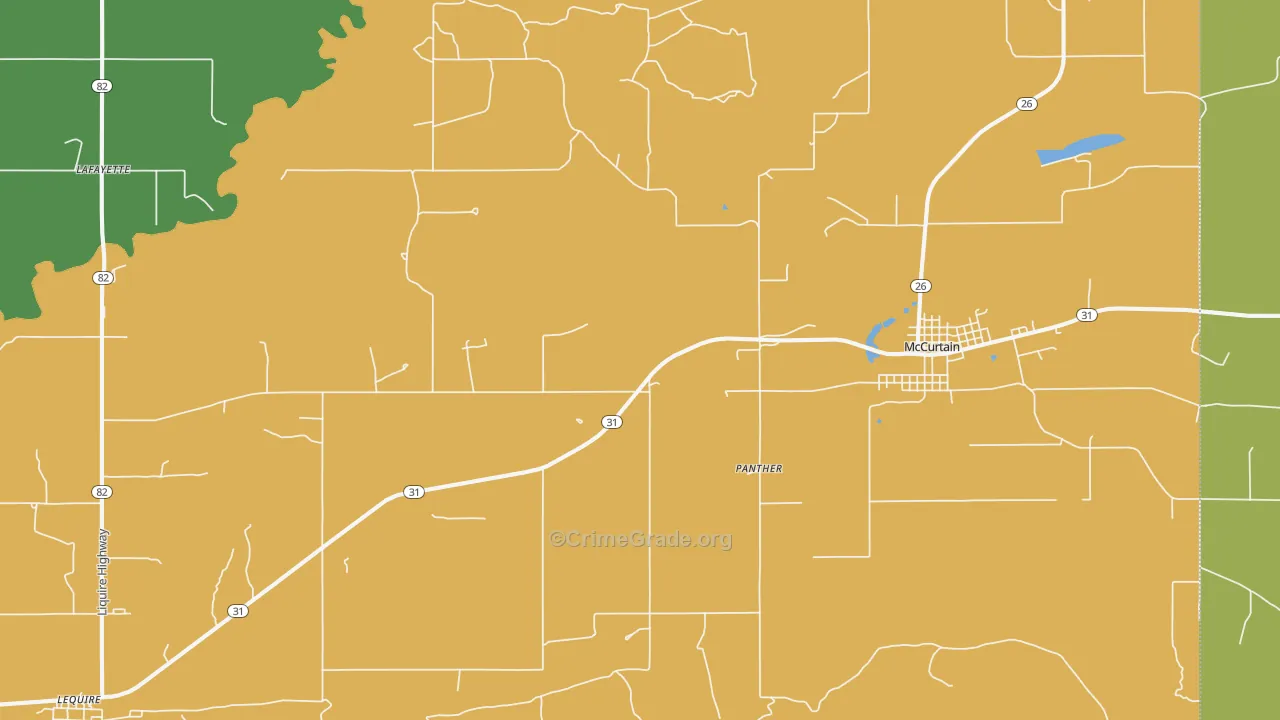 Milton, OK Map of Robbery Rates