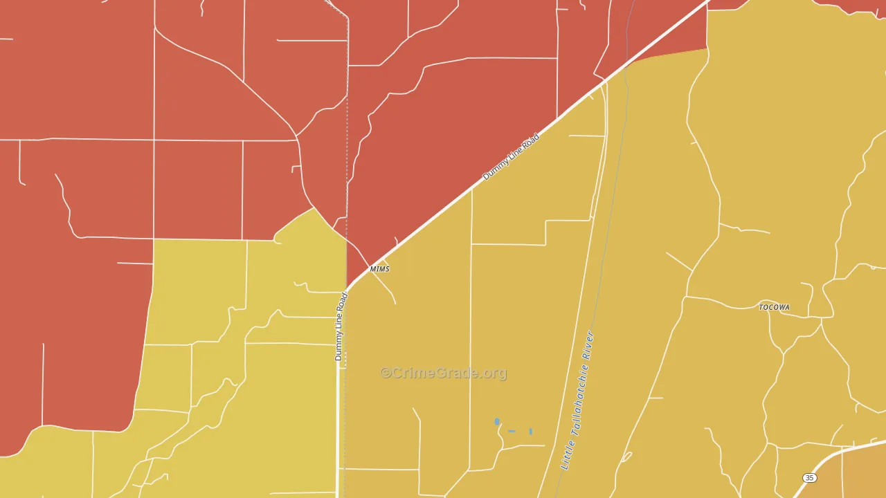Mimms, MS Map of Robbery Rates