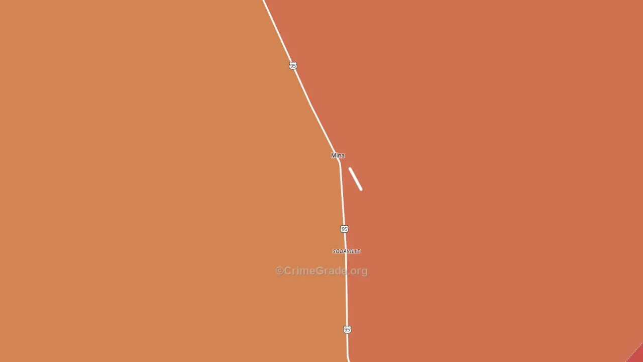 Mina, NV Map of Robbery Rates