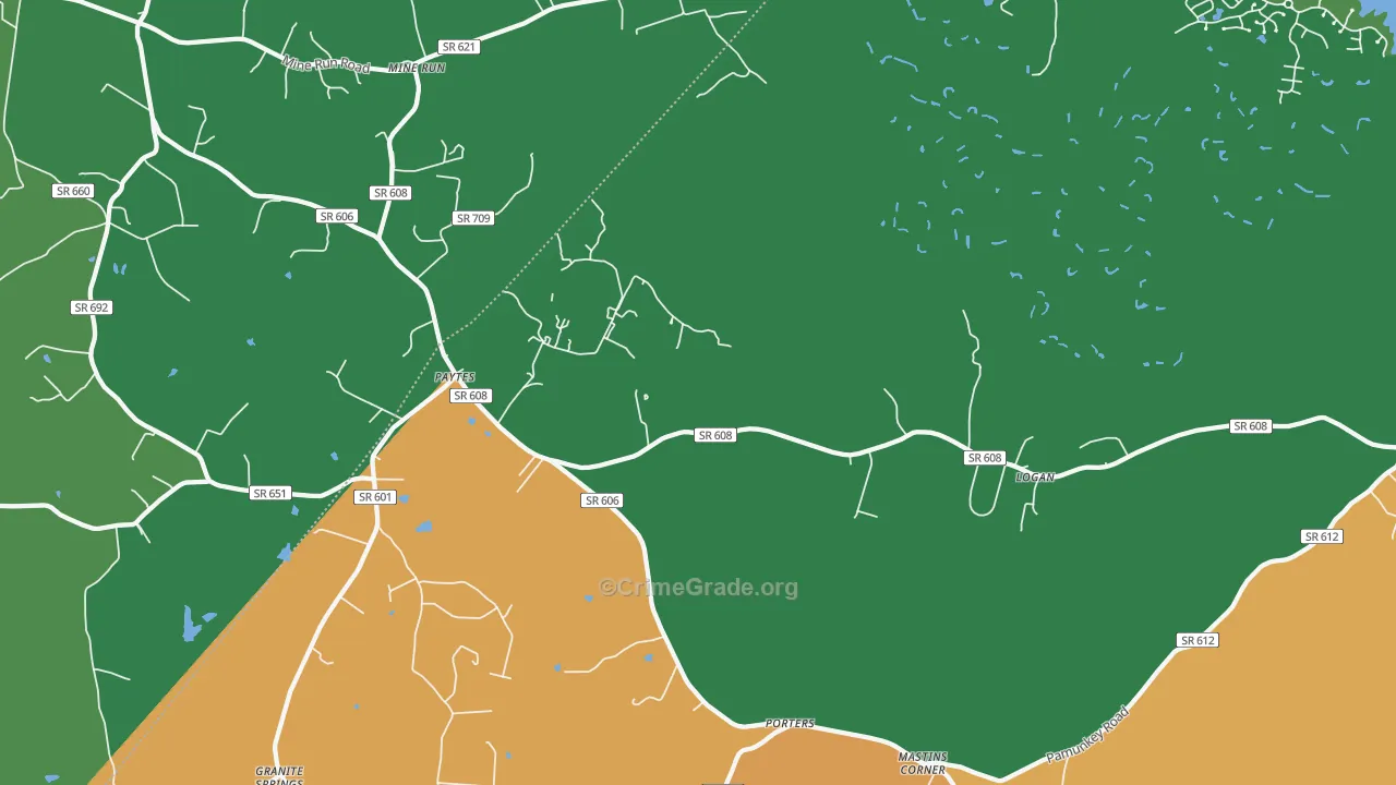 Mine Run, VA Map of Robbery Rates