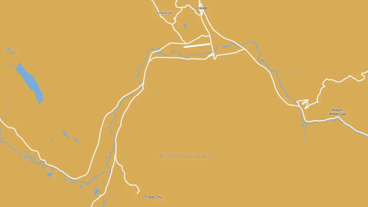 Mineral County, CO Map of Robbery Rates