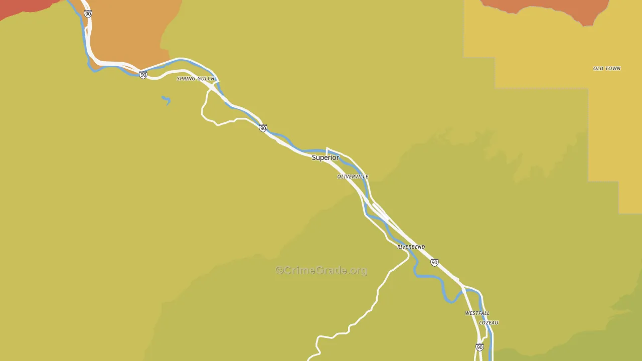 Mineral County, MT Map of Robbery Rates