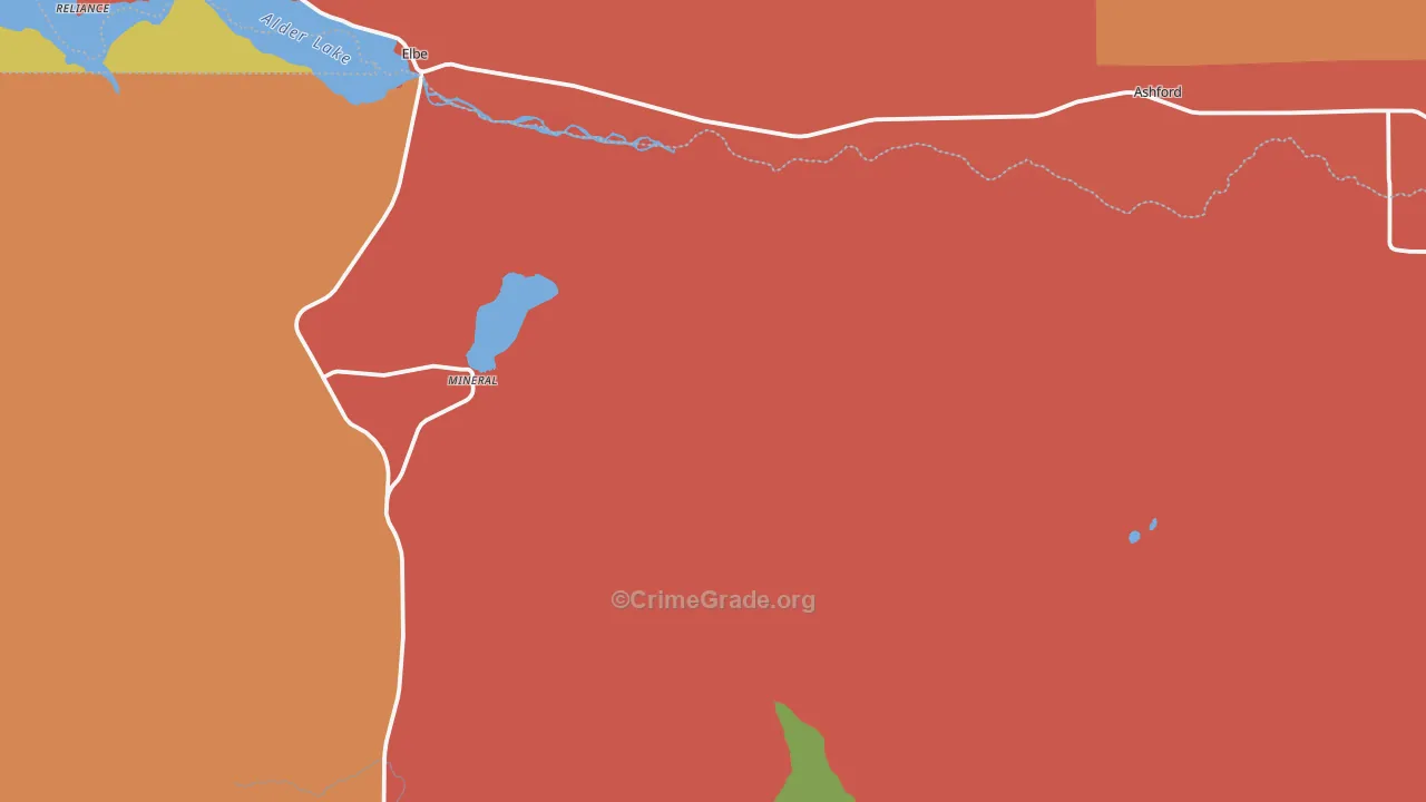 Mineral, WA Map of Robbery Rates