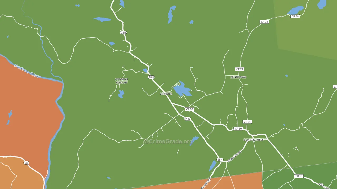 Minerva, NY Map of Robbery Rates