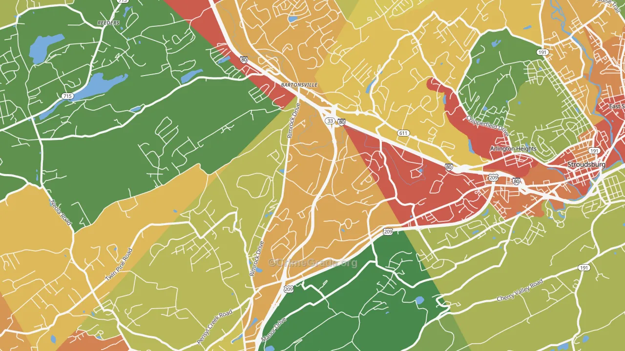 Minisink Hills, PA Map of Robbery Rates