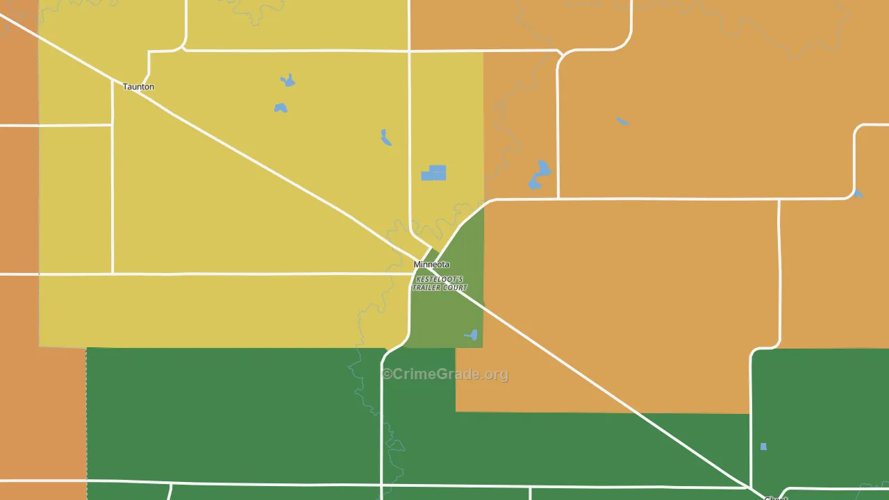 Minneota, MN Map of Robbery Rates