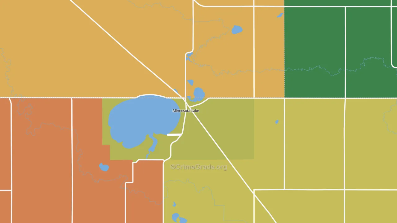 Minnesota Lake, MN Map of Robbery Rates