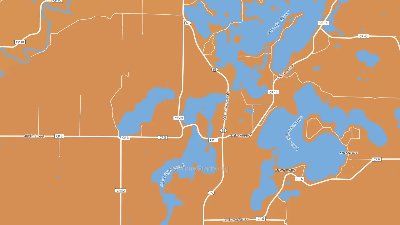 Minnewawa, MN Map of Robbery Rates