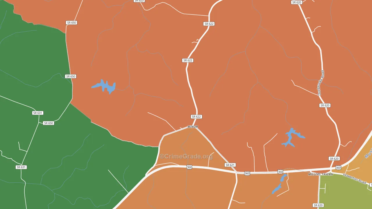 Minor, VA Map of Robbery Rates