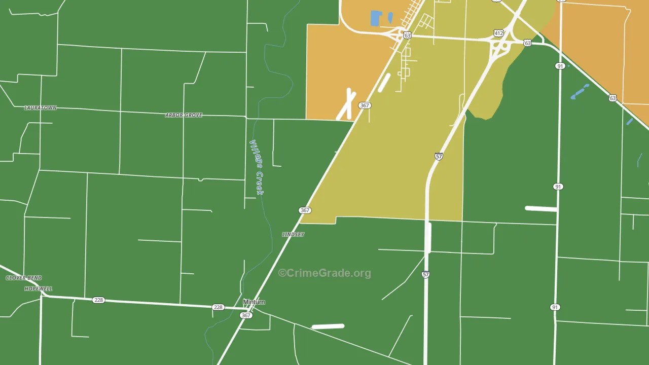 Minturn, AR Map of Robbery Rates