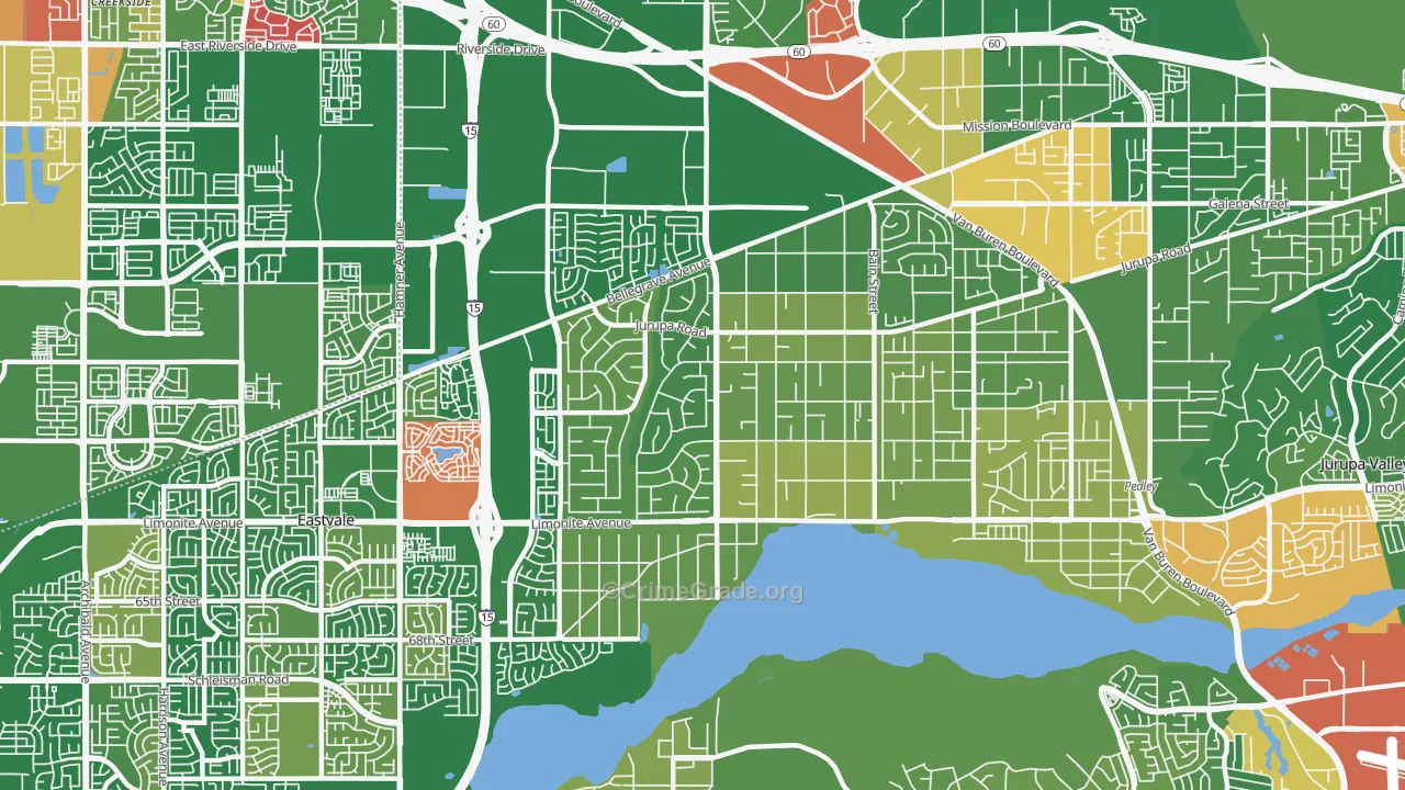 Mira Loma, CA Map of Robbery Rates