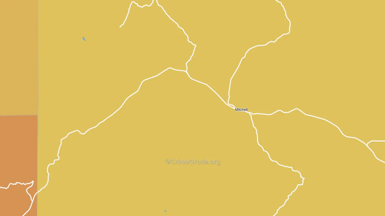 Mitchell, OR Map of Robbery Rates