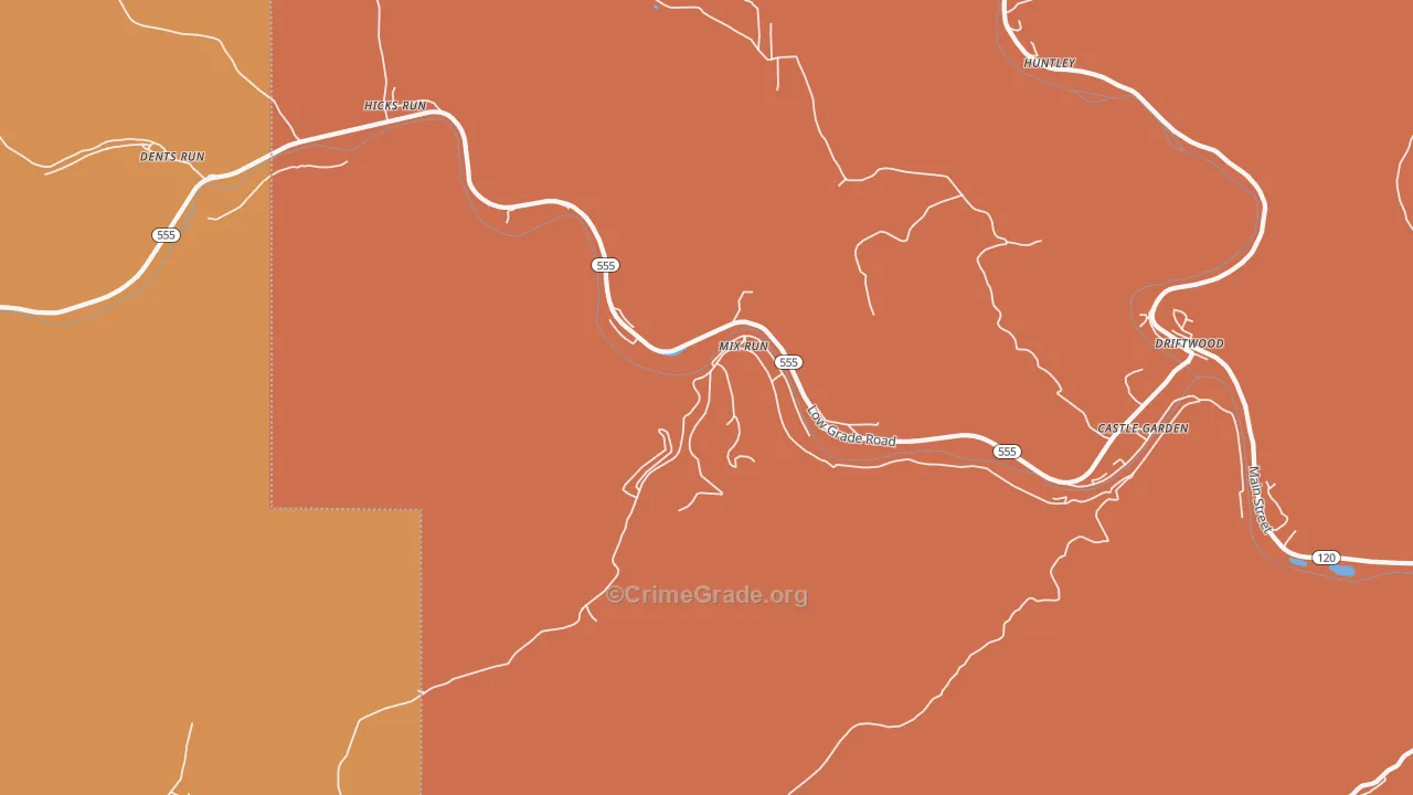Mix Run, PA Map of Robbery Rates